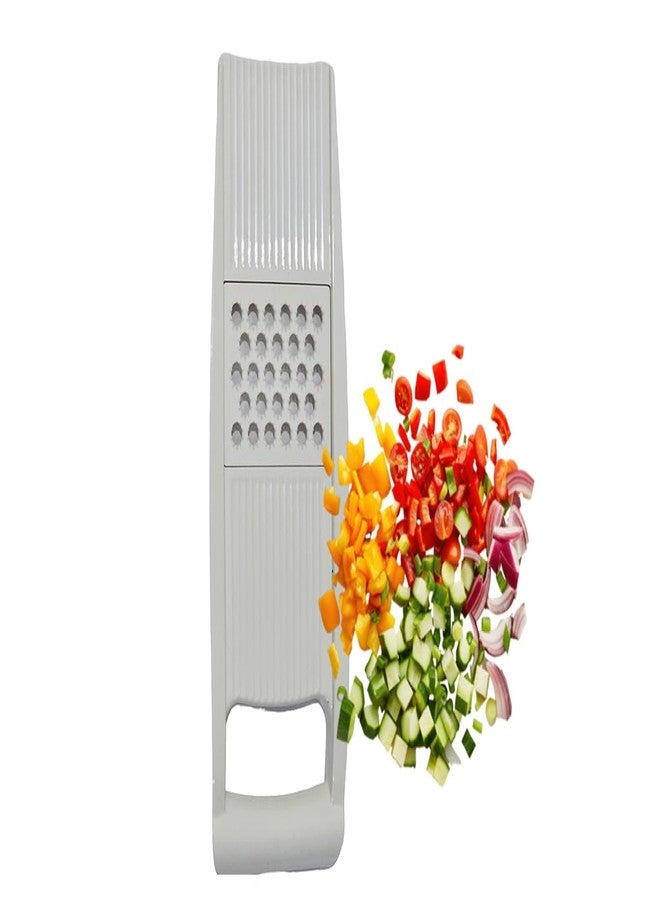 Ervio Vegetable Slicer with Stainless Steel Blades | 6-in-1 Multi-Purpose Kitchen Cutter & Chopper | Adjustable Thickness Slicer, Rust-Free, Easy to Clean Vegetable Dicer & Grater Tool (Silver) - Image 5